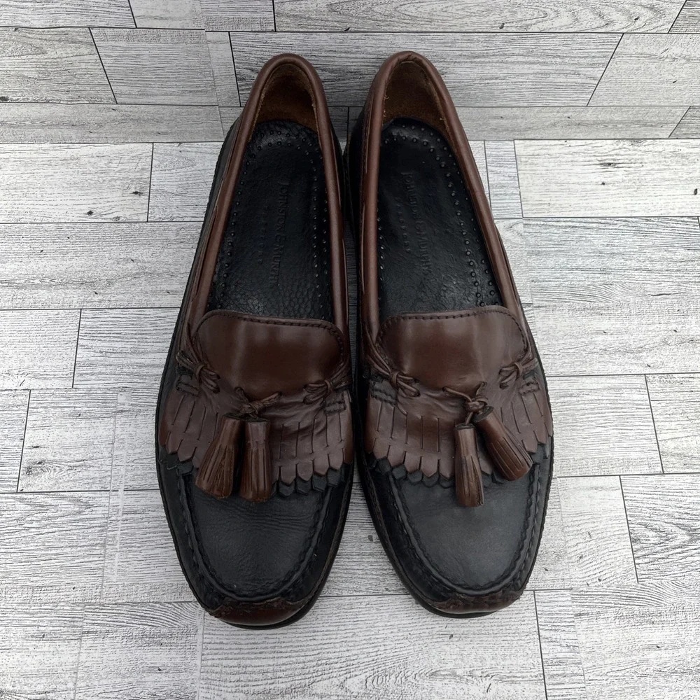 Johnston Murphy Aragon II Black Brown Leather Loafer Dress Shoes Men Size 8.5M‎